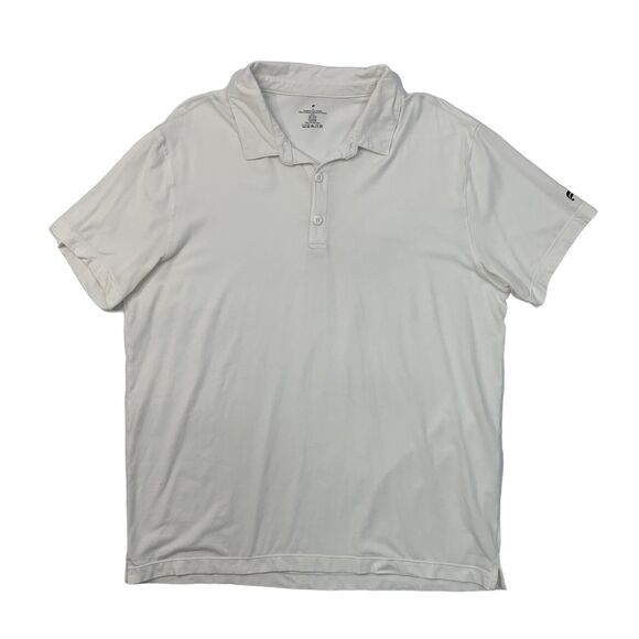 Fabletics Polo Shirt Mens XL Extra Large White Stretch Cotton Modal Blend Golf - Picture 1 of 9